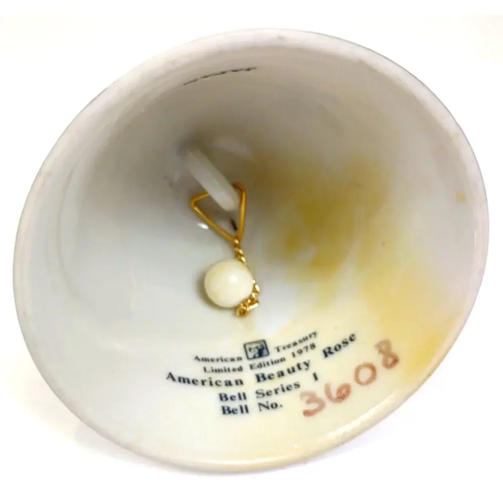 Vintage Bell 1978 American Treasury American Beauty Yellow Rose Bell No 3608